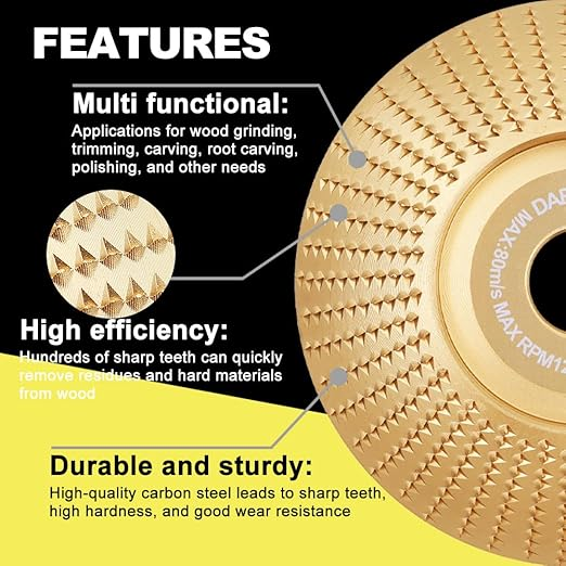 Heavy-Duty Wood-Carving-Disc Set (3PCS)